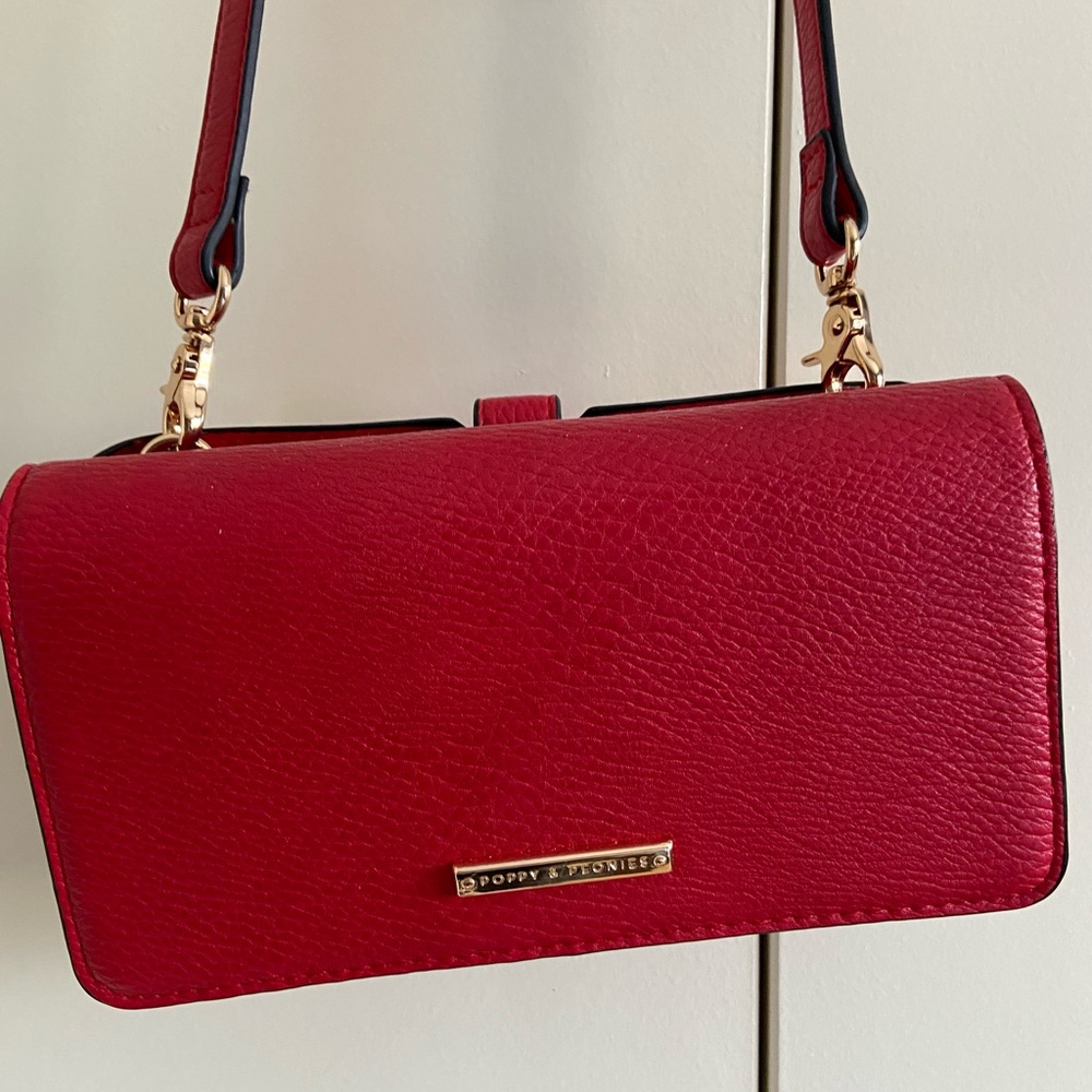 Poppy & Peonies Chic Red Crossbody Bag
